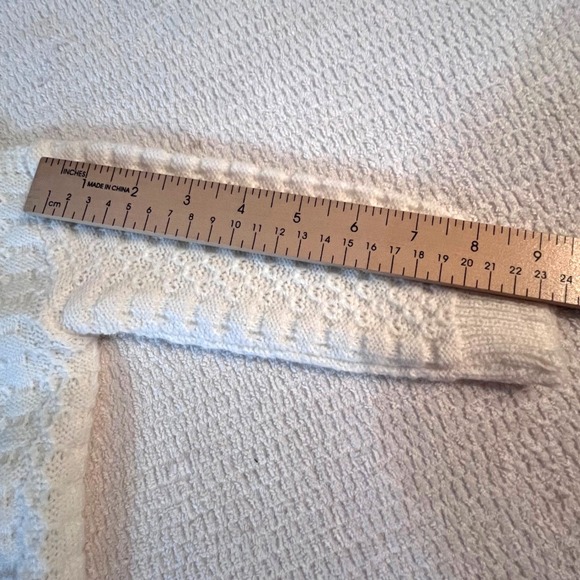 VTG 60's Julius Berger Girls Cream Cable Knit Button Kids Cardigan Sweater 18m - Picture 7 of 8